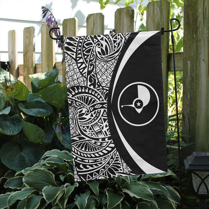 Yap State Garden Flag Lauhala Circle White