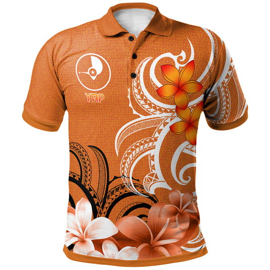 Yap State Polo Shirt Custom Personalised Floral Spirit Orange