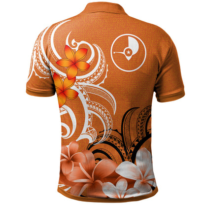 Yap State Polo Shirt Custom Personalised Floral Spirit Orange