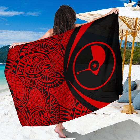 Yap State Sarong Coat Of Arm Lauhala Circle Red