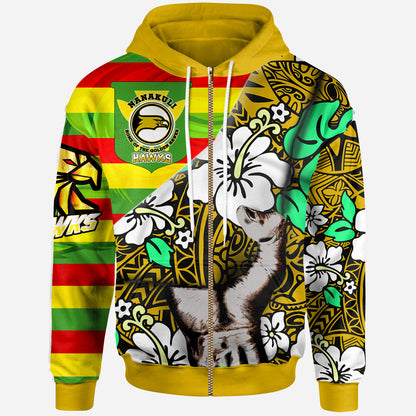 Hawaii Nanakuli High & Intermediate School Custom Polynesian Patronage Hoodie - The Golden Hawk Bloods In My Veins