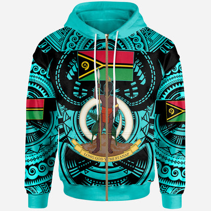 Vanuatu Hoodie - Vanuatu Polynesian Culture Pride Turquoise Hoodie