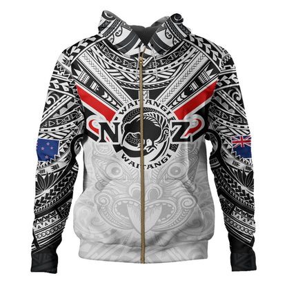 New Zealand Waitangi Day Hoodie - New Zealand Kiwi Fern With Maori Koru Spiral Polynesian Style