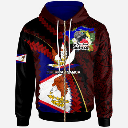 American Samoa Hoodie - American Samoa Independence Day With State Flag And Marijuana Leaf Polynesian Style