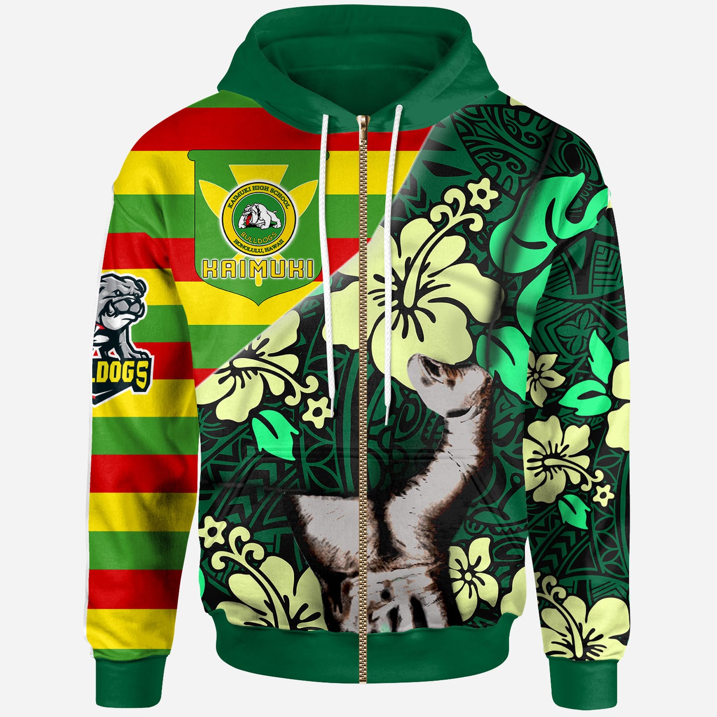 Hawaii Kaimuki High School Custom Polynesian Patronage Hoodie - Kaimuki High School Bloods In My Veins