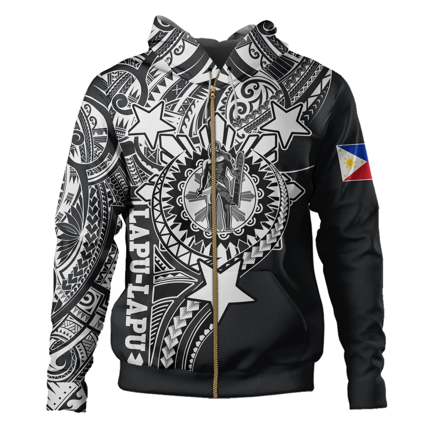 Philippines Custom Hoodie - Lapu-Lapu The King Of Cebu Tribal Black Style
