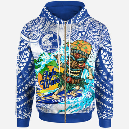Hawaii Polynesian Custom Personalised Hoodie - Kailua High School Tiki Tribal Surfriders Polynesian Culture