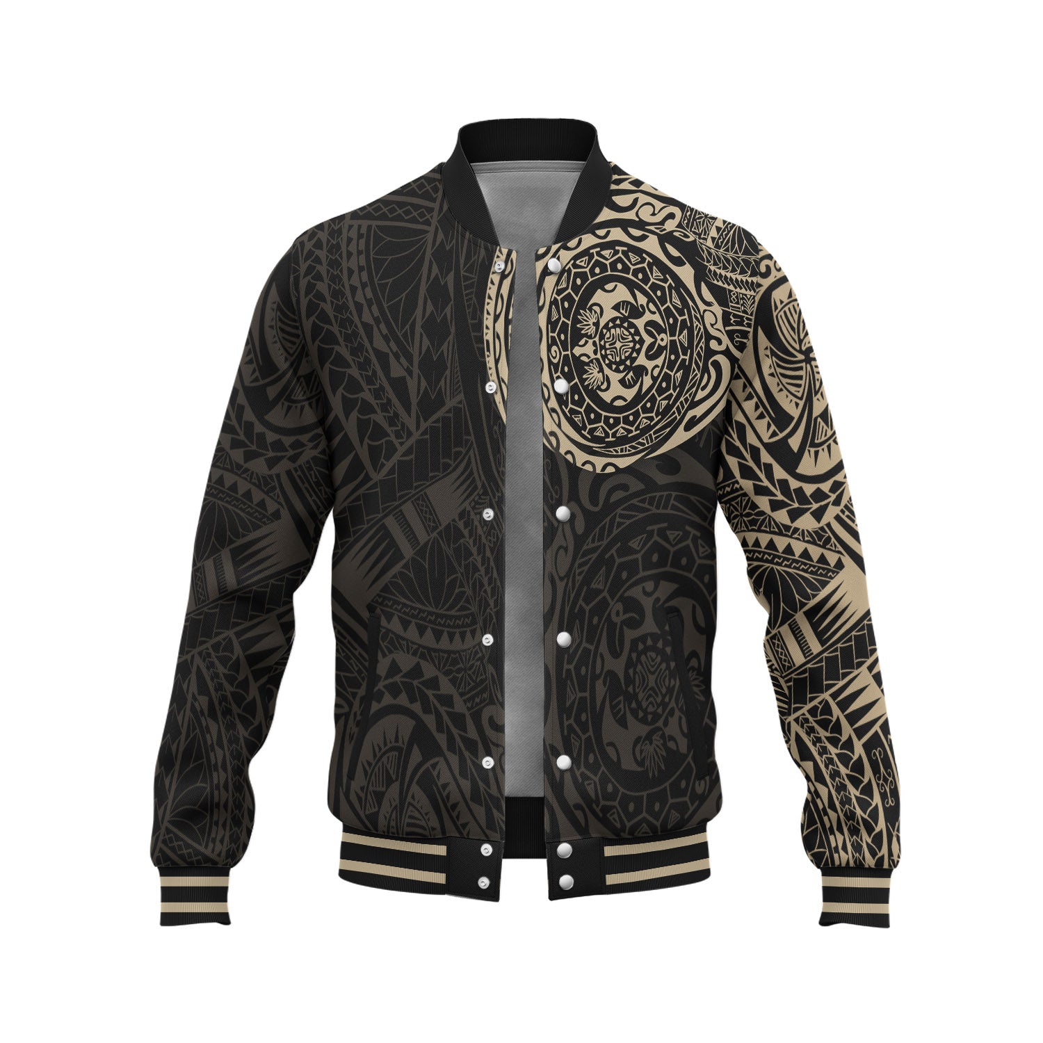 Polynesian Baseball Jacket - Polynesian Tattoo Style