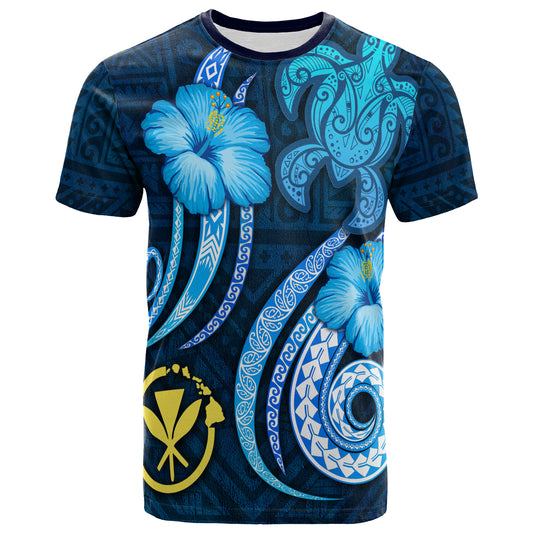 Hawaii Map Kanaka Maoli T-Shirt - Custom Personalised Turtle and Tribal Tattoo Of Polynesian