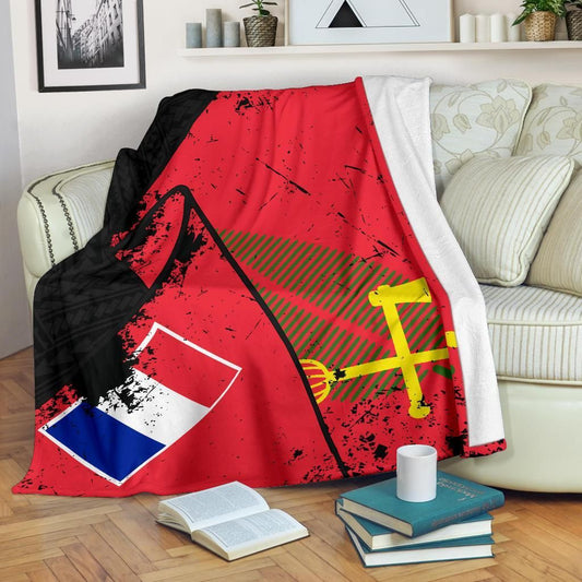 Wallis and Futuna Blanket - Alo Special Grunge Flag