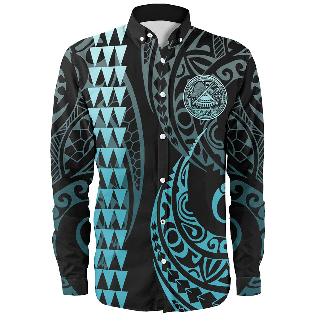 American Samoa Long Sleeve Shirt Kakau Style Ver.1