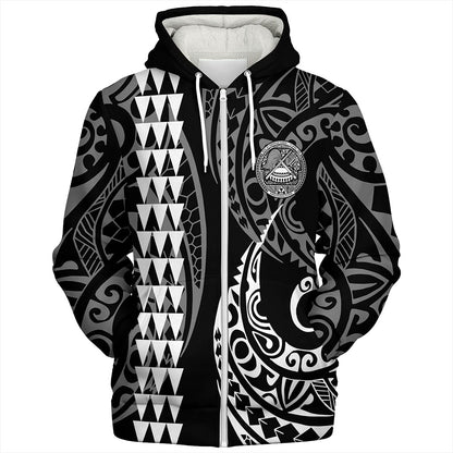 American Samoa Sherpa Hoodie Kakau Style Ver.1