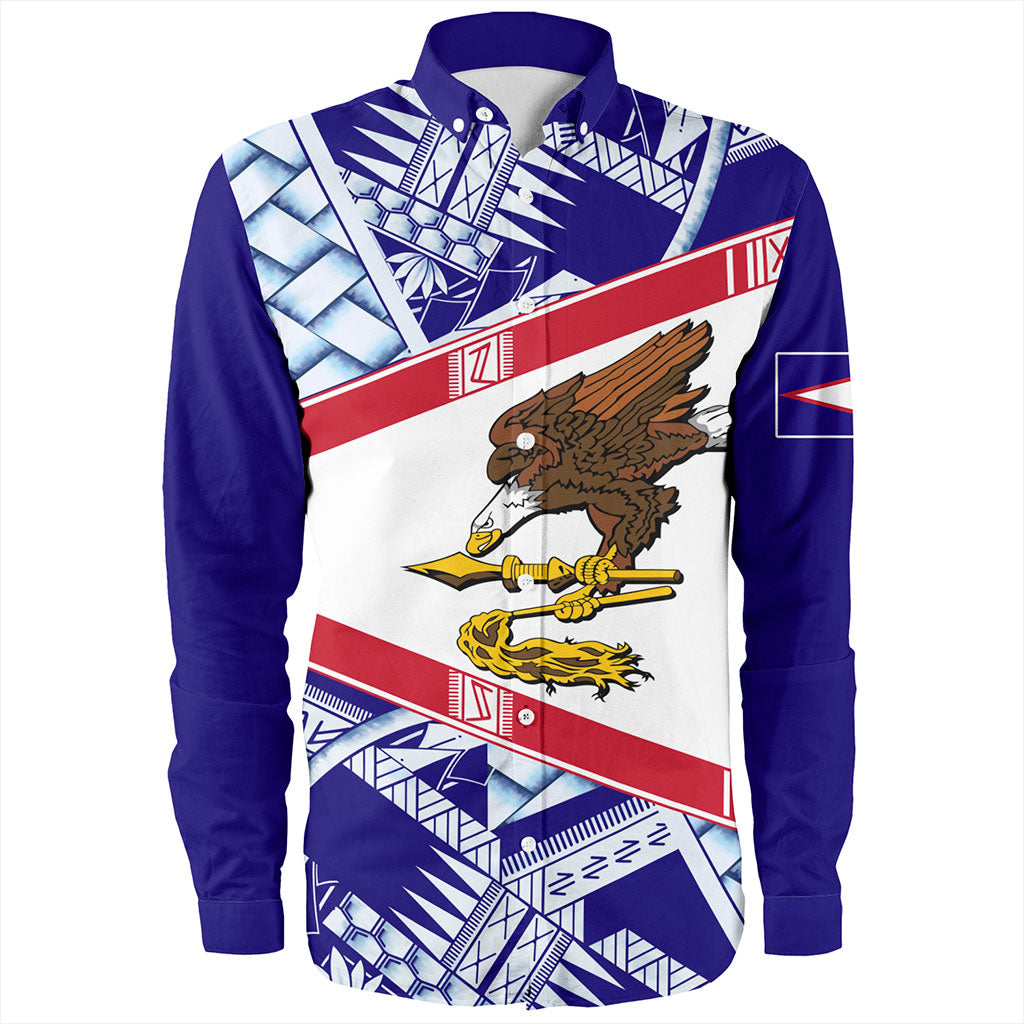 American Samoa Long Sleeve Shirt Flag Design With Pattern