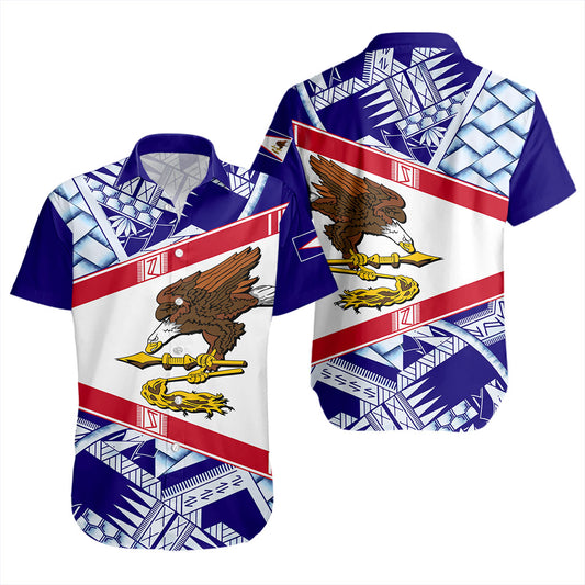 American Samoa Short Sleeve Shirt Flag Design With Pattern