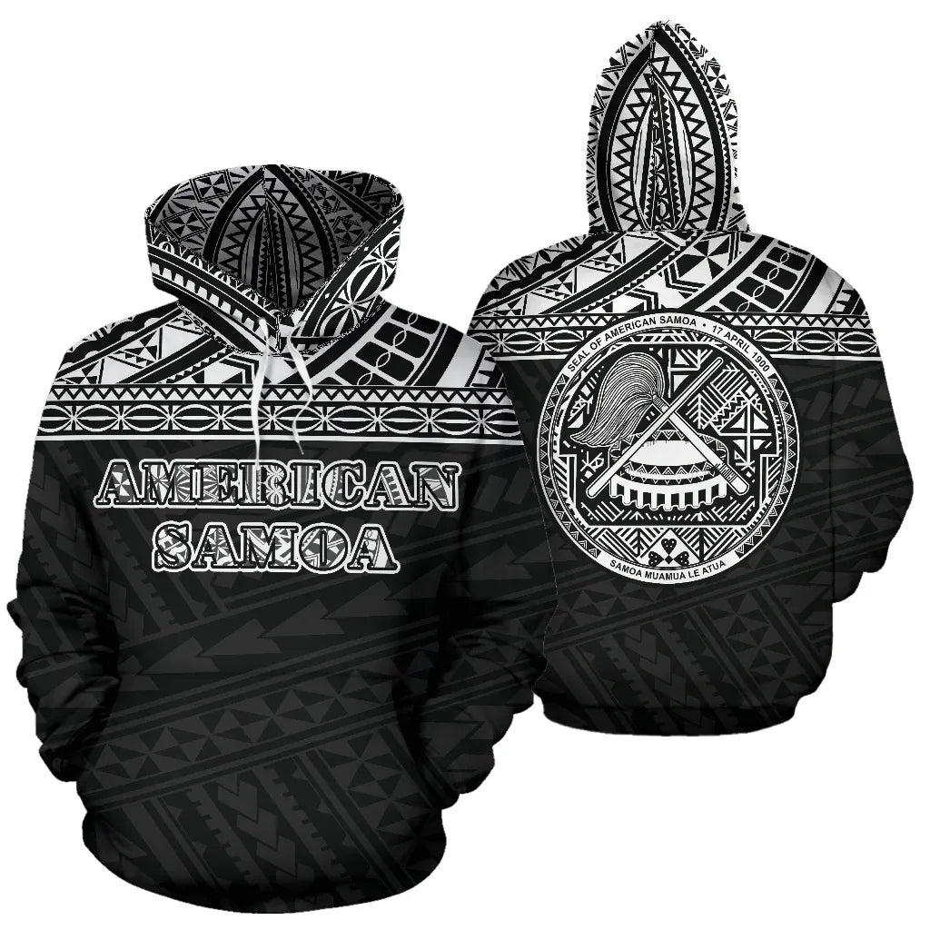 American Samoa All Over Hoodie - Polynesian Black Version