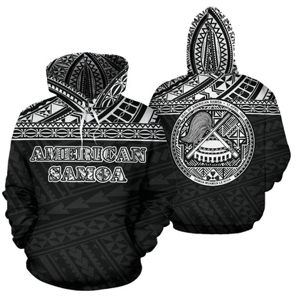 American Samoa All Over Hoodie - Polynesian Black Version