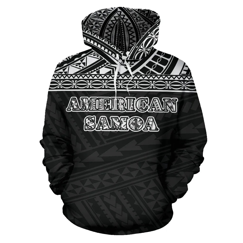 American Samoa All Over Hoodie - Polynesian Black Version