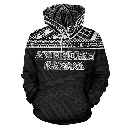 American Samoa All Over Hoodie - Polynesian Black Version