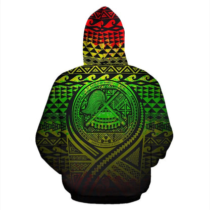 American Samoa All Over Hoodie Lift Up Reggae