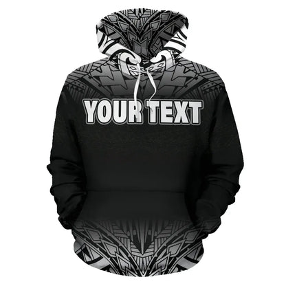 American Samoa All Over Custom Personalised Hoodie - Polynesian Black Fog