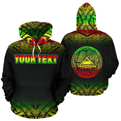 American Samoa All Over Custom Personalised Hoodie - Polynesian Reggae Fog