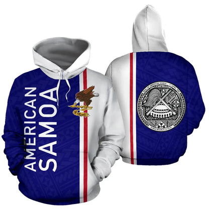 American Samoa All Over Hoodie - Polynesian Straight Version