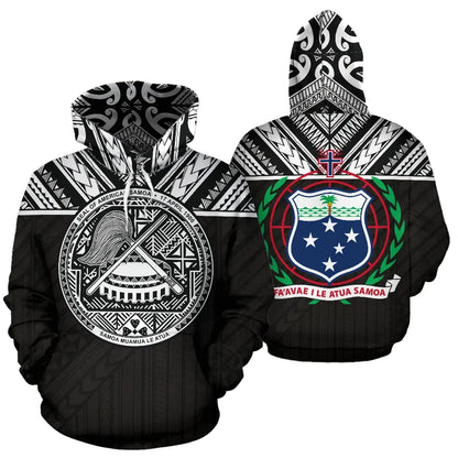 American Samoa And Samoa All Over Hoodie - Polynesian Version