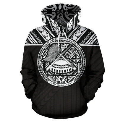 American Samoa And Samoa All Over Hoodie - Polynesian Version