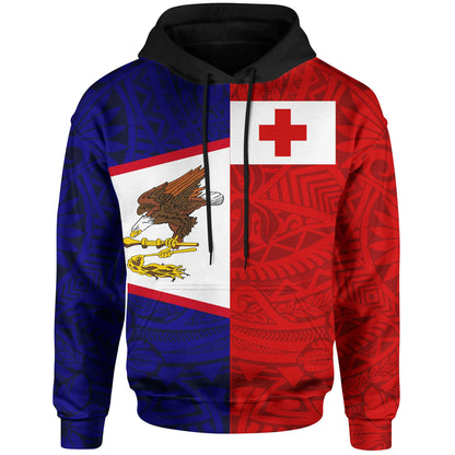 American Samoa nd Tonga Hoodie Polynesian Pattern