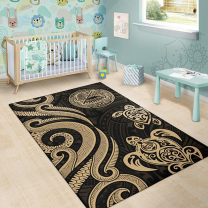 American Samoa Area Rug - Gold Tentacle Turtle