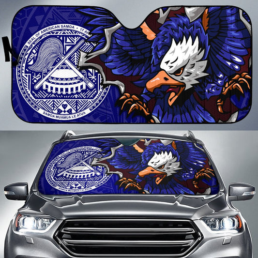 American Samoa Auto Sun Shades - Coat Of Arms With Eagle