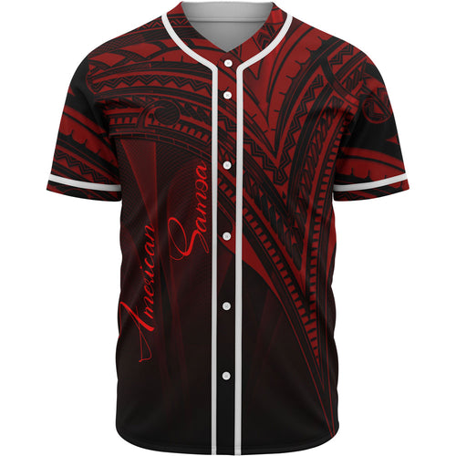 American Samoa Baseball Shirt - Red Color Cross Style