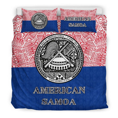 American Samoa Duvet Cover Set - Flag Coat Of Arms Style