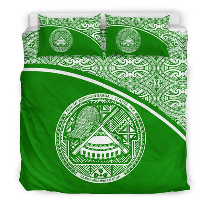 American Samoa Duvet Cover Set - Green Curve Style