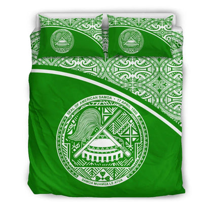 American Samoa Duvet Cover Set - Green Curve Style