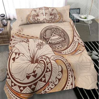 American Samoa Bedding Set - Hibiscus Flower Vintage Style