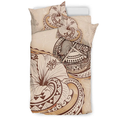 American Samoa Bedding Set - Hibiscus Flower Vintage Style