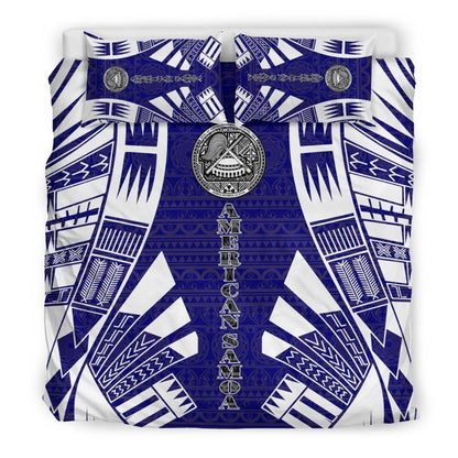American Samoa Duvet Cover Set - Polynesian Tattoo Flag