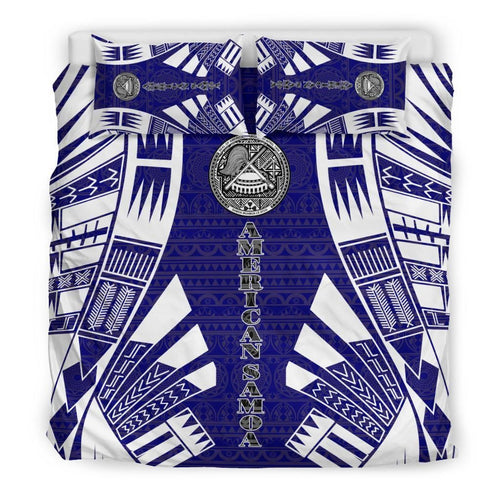 American Samoa Duvet Cover Set - Polynesian Tattoo Flag