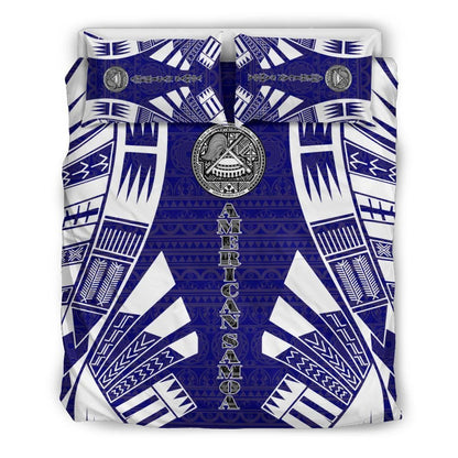 American Samoa Duvet Cover Set - Polynesian Tattoo Flag