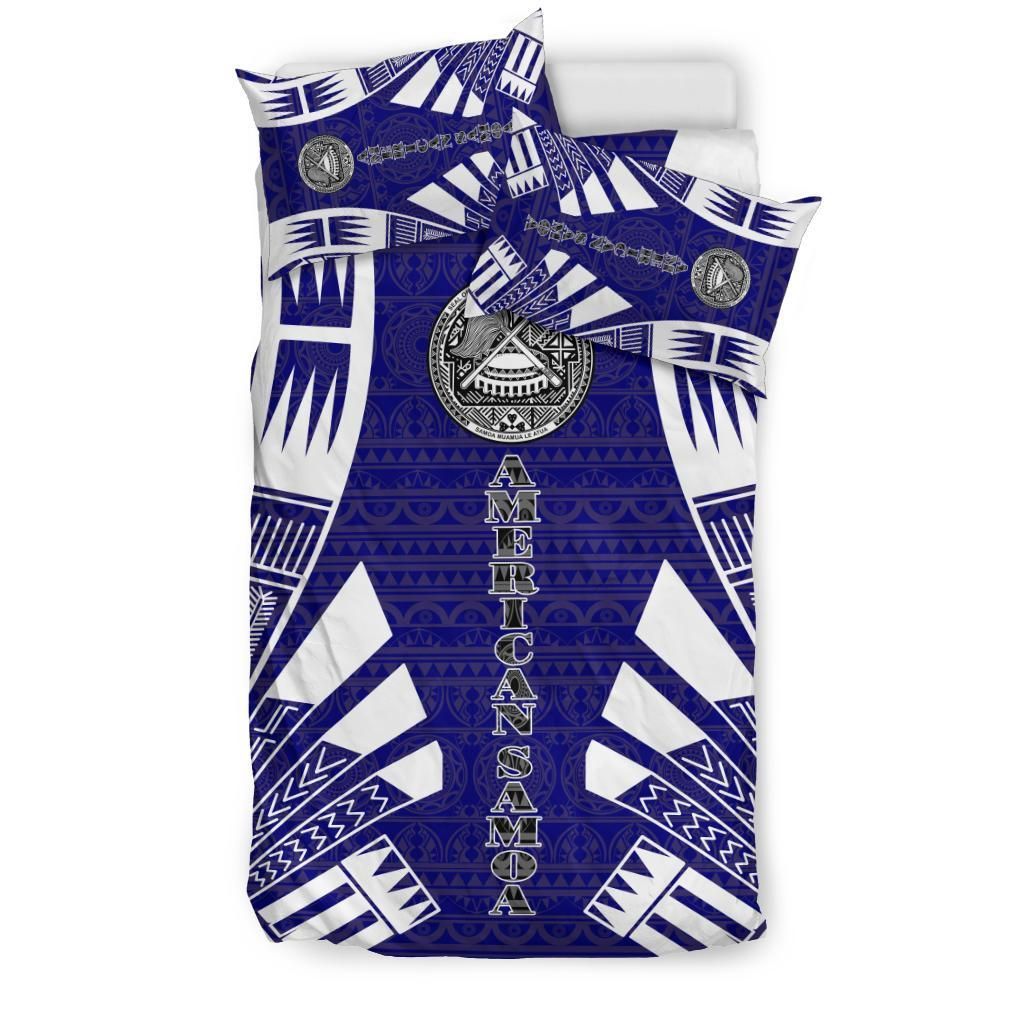 American Samoa Duvet Cover Set - Polynesian Tattoo Flag