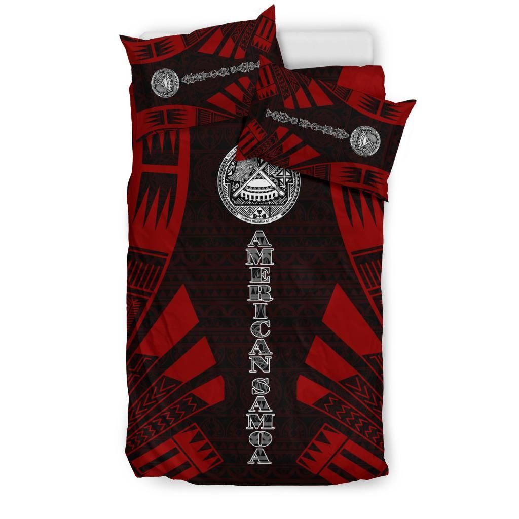 American Samoa Duvet Cover Set - Polynesian Tattoo Red
