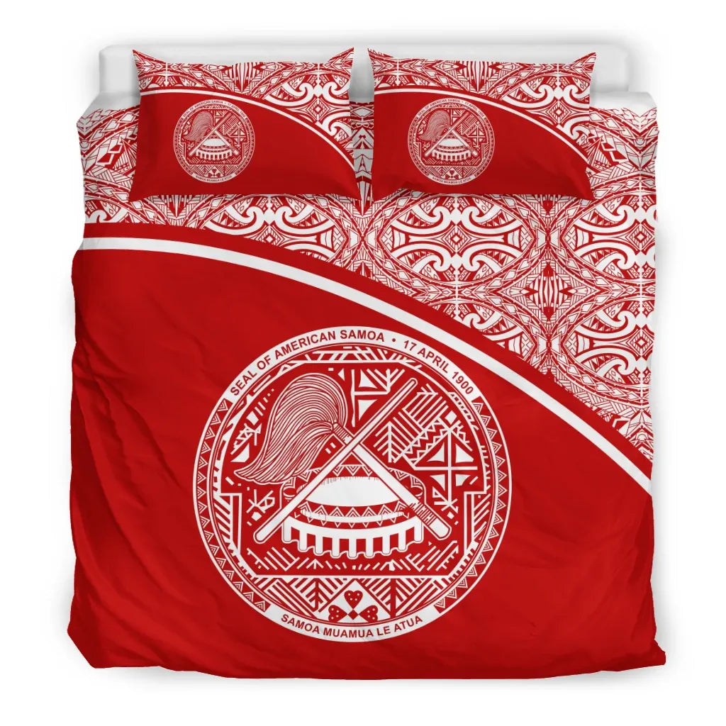 American Samoa Duvet Cover Set - Red Curve Style