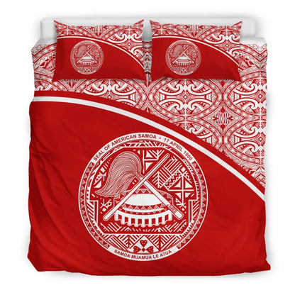 American Samoa Duvet Cover Set - Red Curve Style