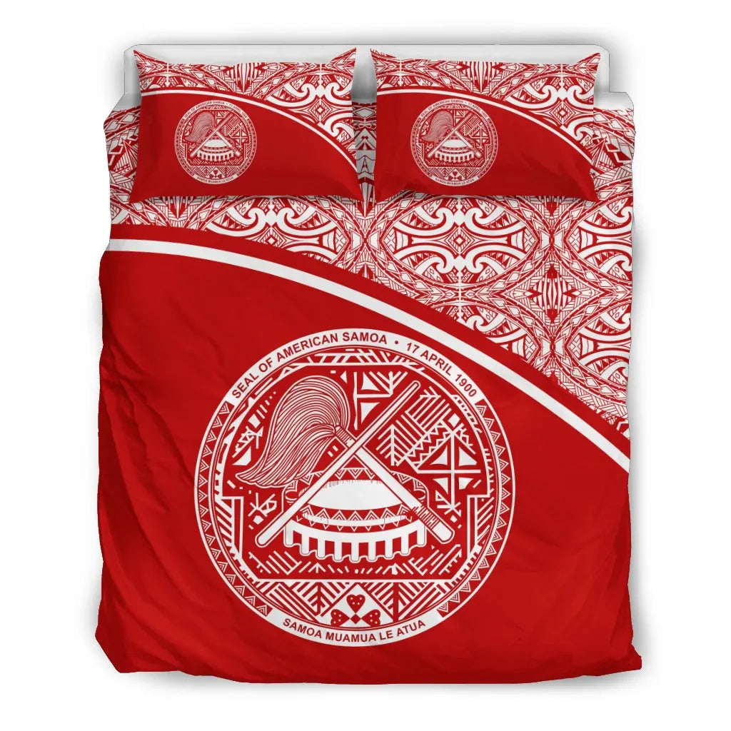 American Samoa Duvet Cover Set - Red Curve Style
