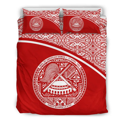 American Samoa Duvet Cover Set - Red Curve Style