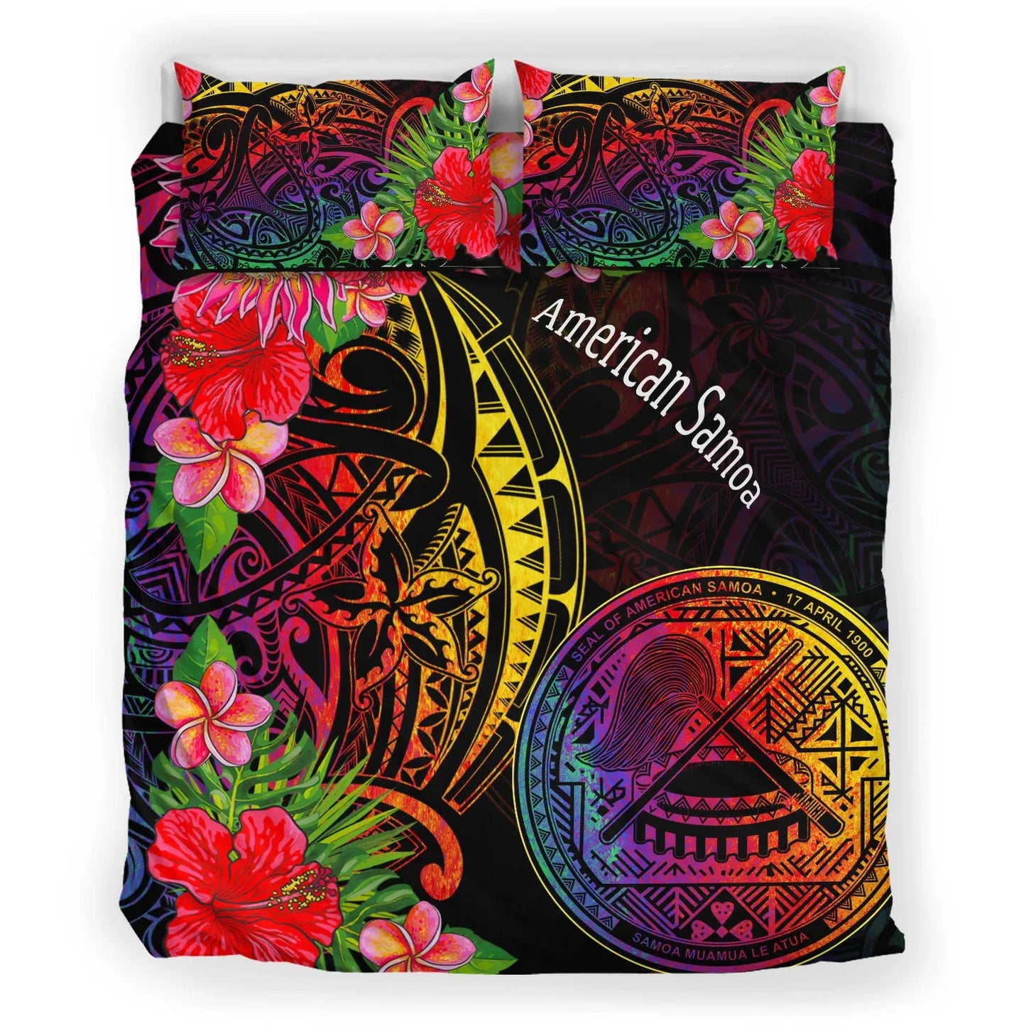 American Samoa Bedding Set - Tropical Hippie Style