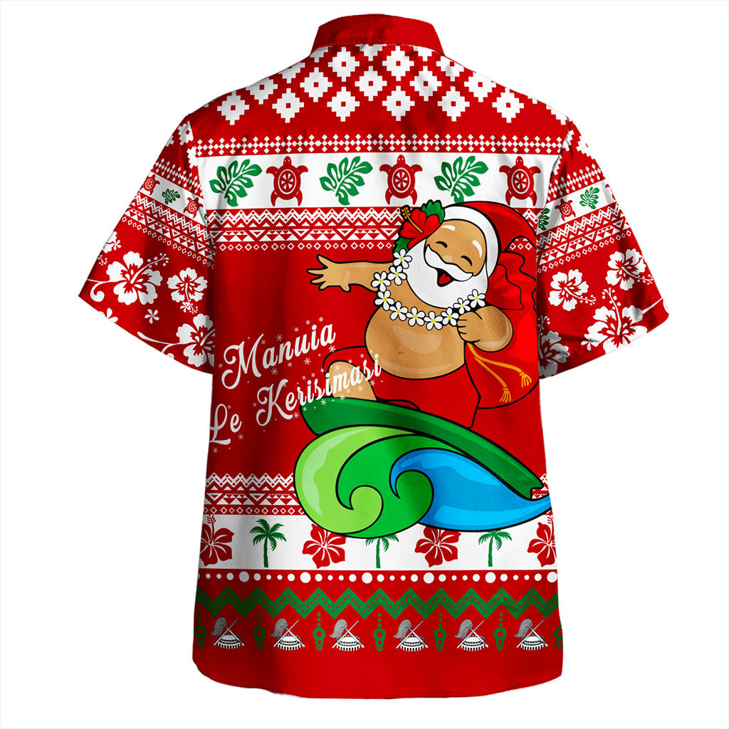 American Samoa Hawaiian Shirt Santa Claus Ho Ho Ho Christmas