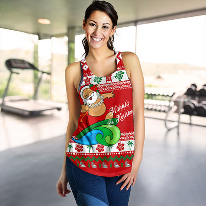 American Samoa Women Tank Santa Claus Ho Ho Ho Christmas