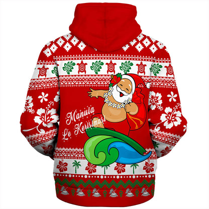 American Samoa Sherpa Hoodie Santa Claus Ho Ho Ho Christmas